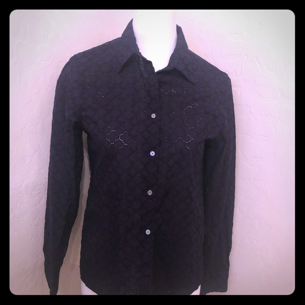Talbots blouse navy blue size S